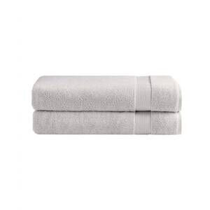 NEW UNDER THE CANOPY classic organic 2-piece bath sheet set in silver